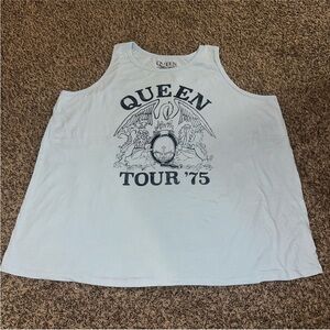 Queen White Graphic Tank Top